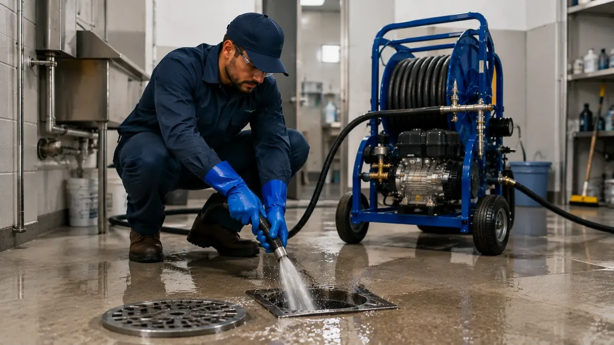 Floor Drain Hydro Jet Cleaning in Goshen