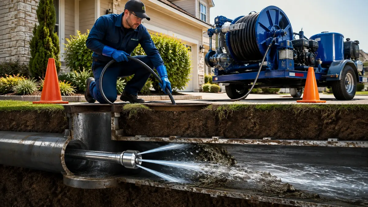 Main Sewer Line Hydro Jet Cleaning in Goshen