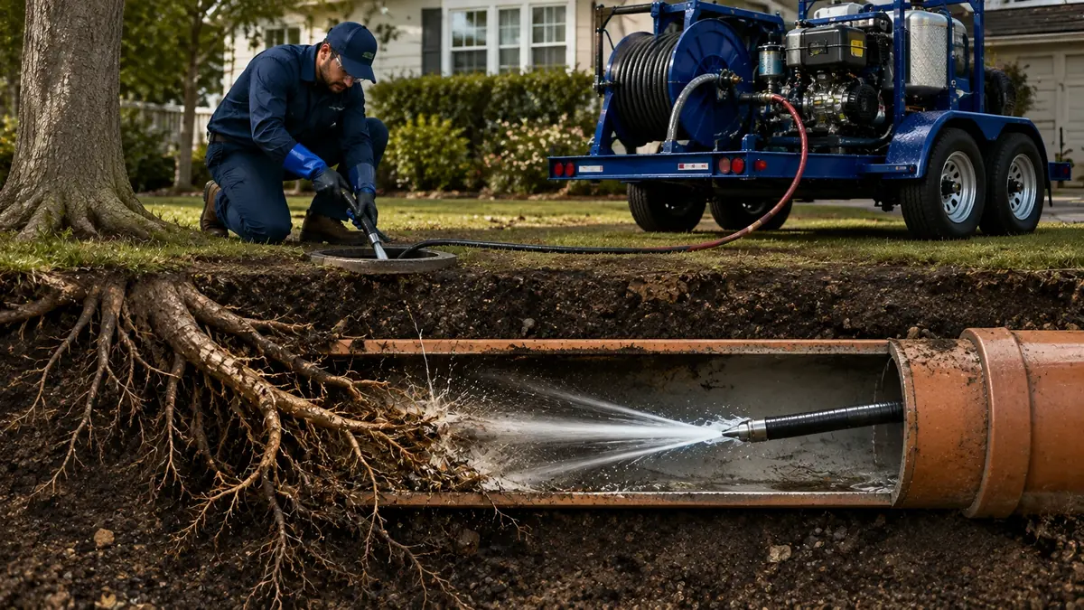 Tree Root Removal with Hydro Jetting in Goshen
